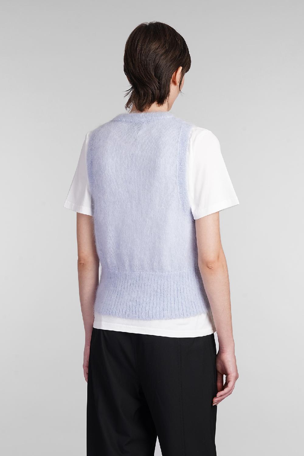 Deliberti Ganni Gilet in mohair celeste cod. 403444 - Deliberti The Luxury Shopping In vendita