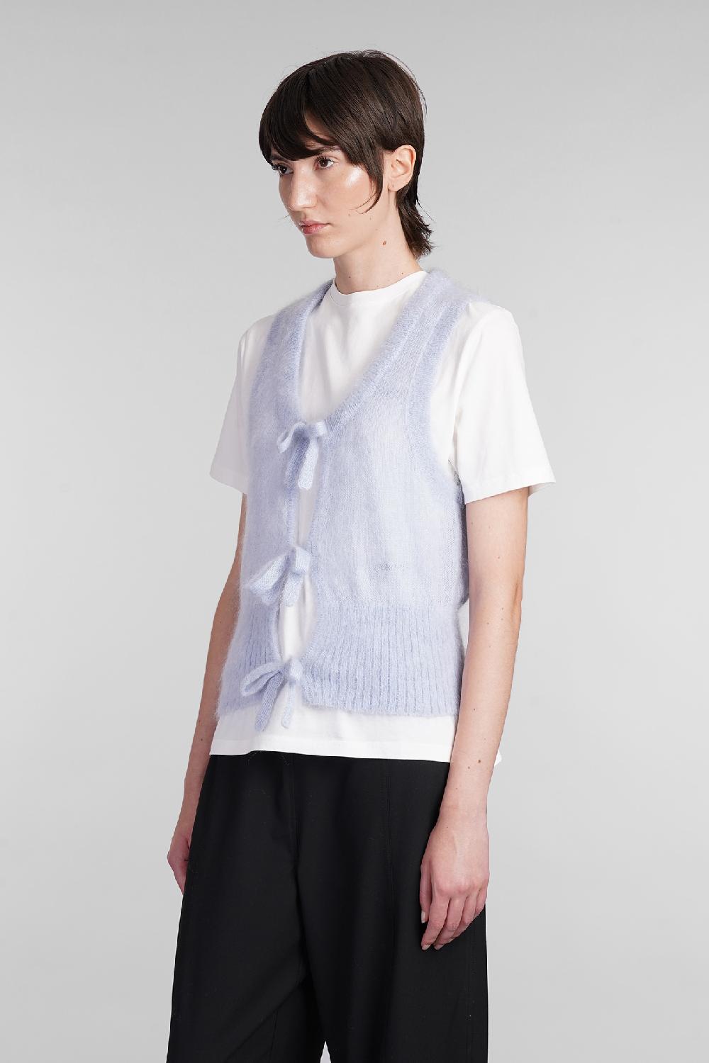 Deliberti Ganni Gilet in mohair celeste cod. 403444 - Deliberti The Luxury Shopping In vendita