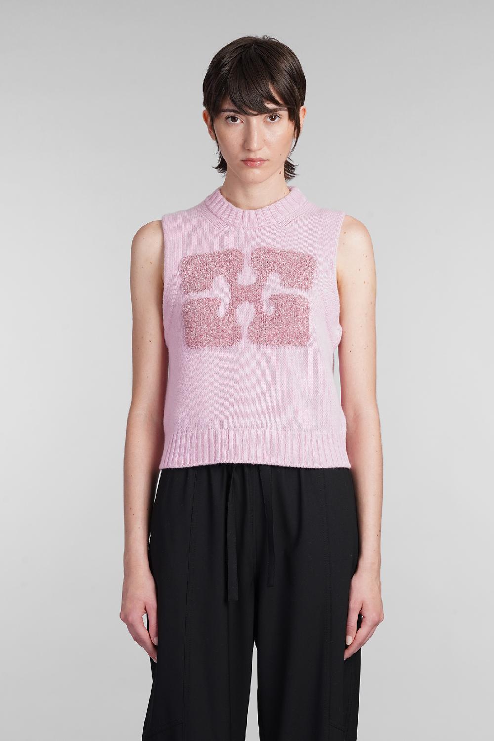 Deliberti Ganni Gilet in lana rosa cod. 403448 - Deliberti The Luxury Shopping