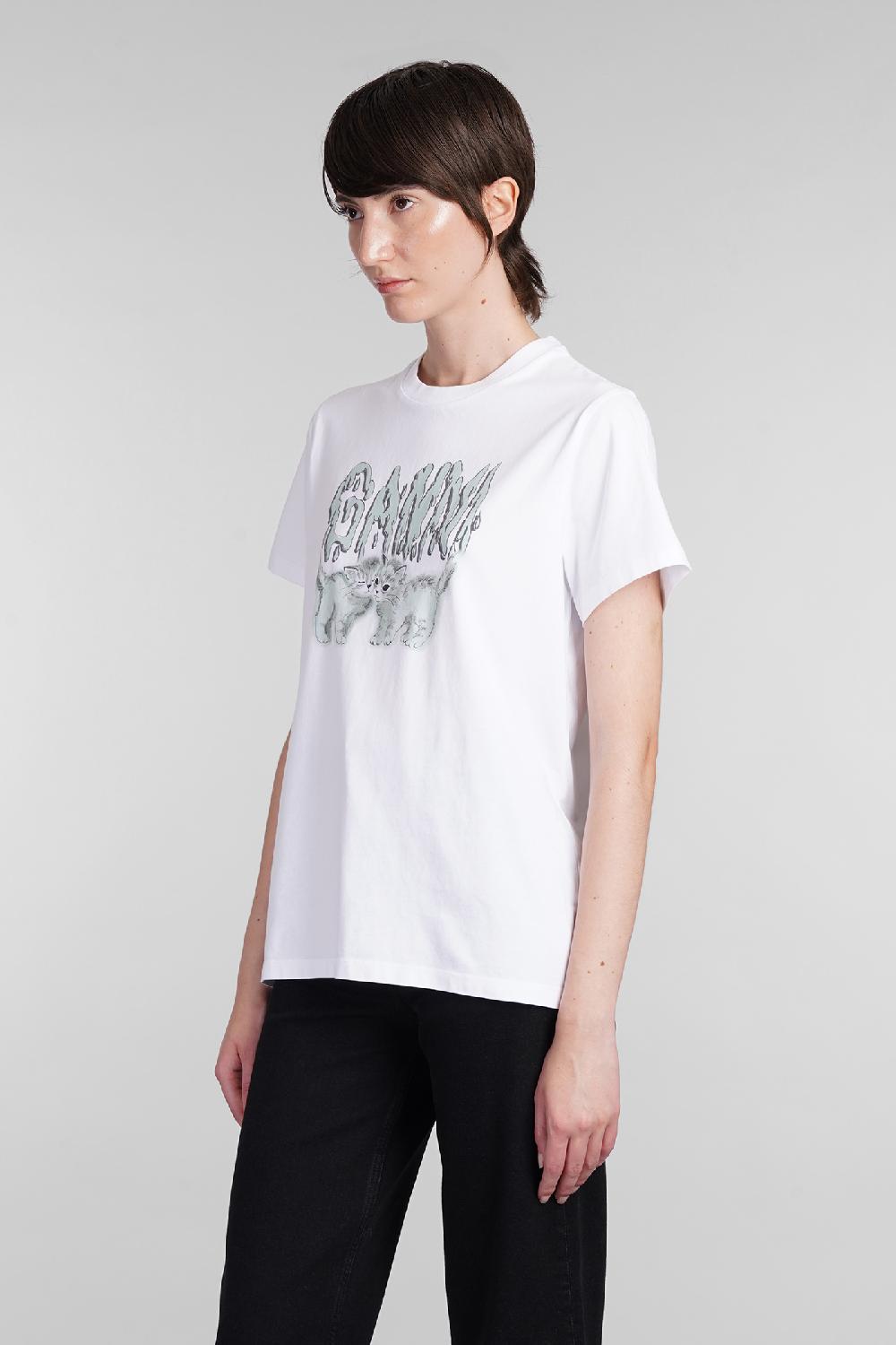 Deliberti Ganni T-shirt in cotone bianco cod. 403451 - Deliberti The Luxury Shopping Vendita