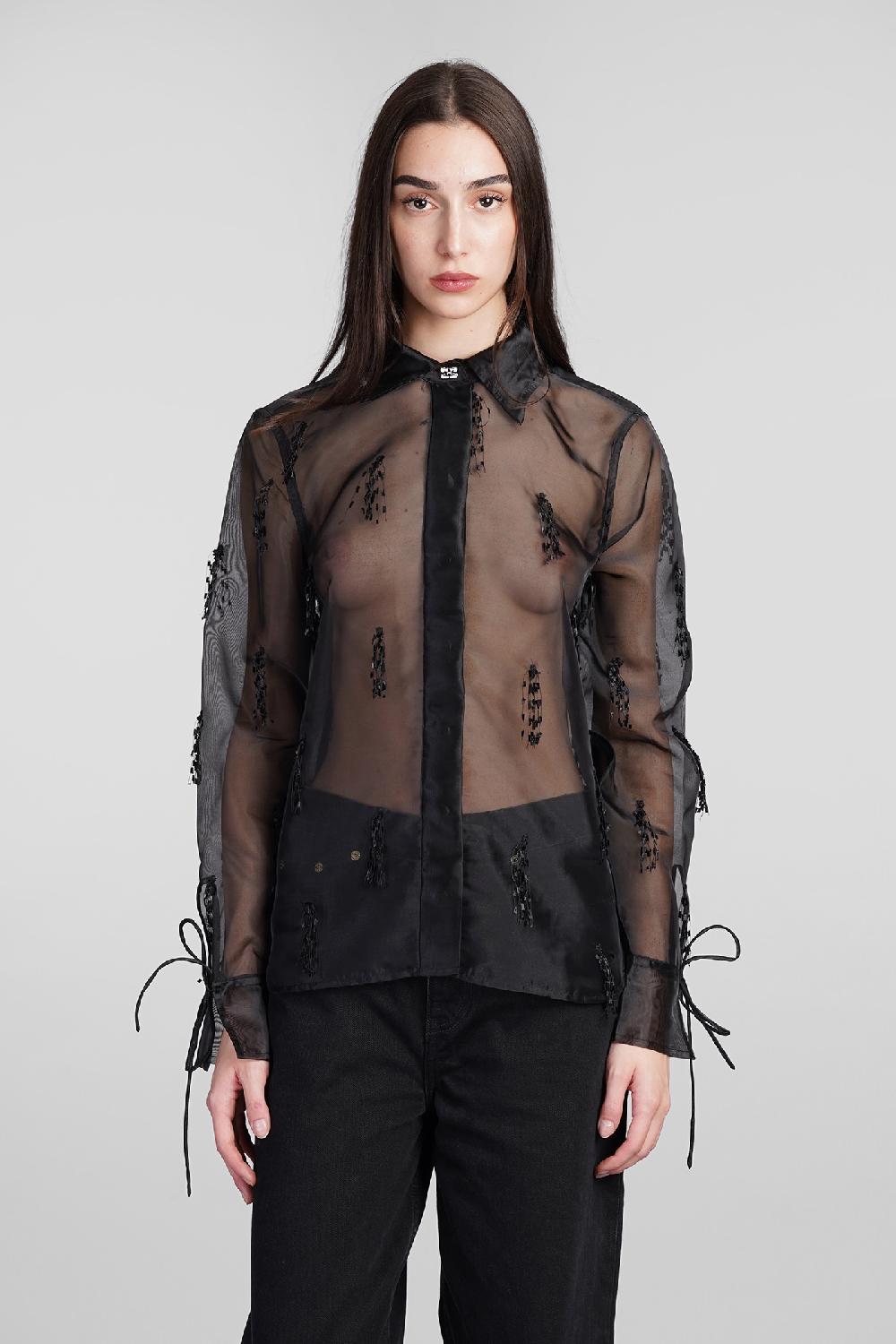 Deliberti Ganni Camicia in poliestere nero cod. 409933 - Deliberti The Luxury Shopping Pezzi Unici