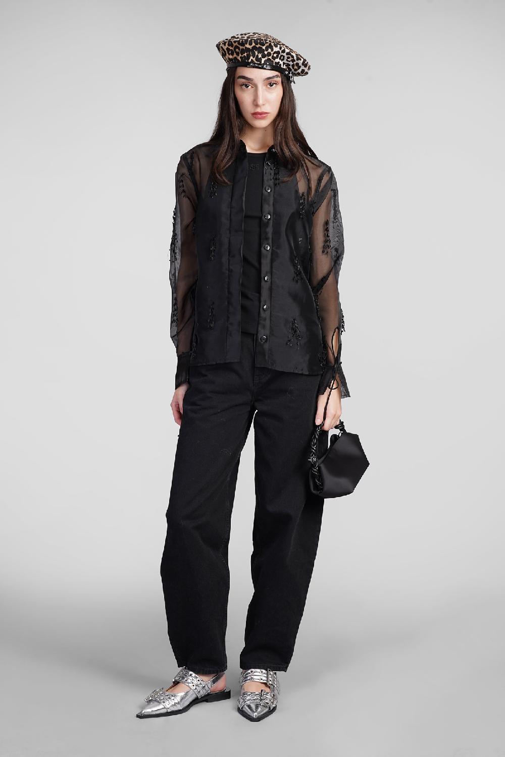 Deliberti Ganni Camicia in poliestere nero cod. 409933 - Deliberti The Luxury Shopping Pezzi Unici