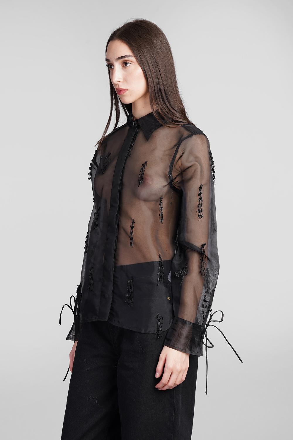 Deliberti Ganni Camicia in poliestere nero cod. 409933 - Deliberti The Luxury Shopping Pezzi Unici