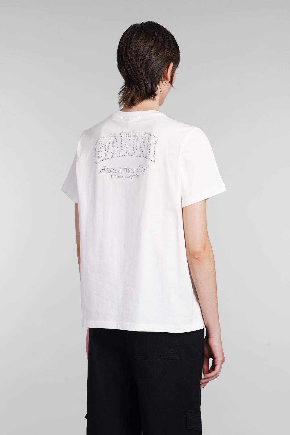 Deliberti Ganni T-shirt in cotone beige cod. 403453 - Deliberti The Luxury Shopping Qualità Garantita