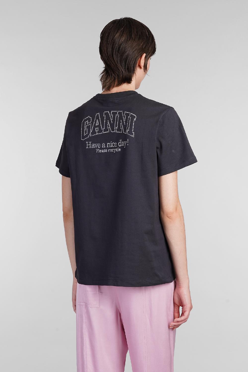 Deliberti Ganni T-shirt in cotone nero cod. 403454 - Deliberti The Luxury Shopping Acquista Ora