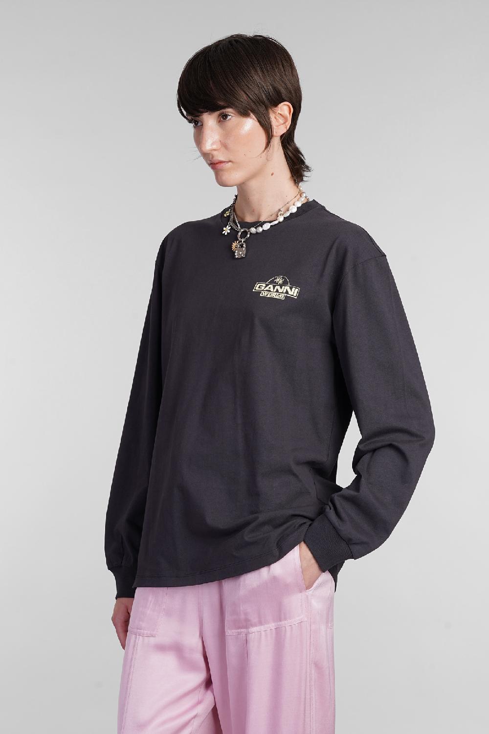 Deliberti Ganni T-shirt in cotone nero cod. 403455 - Deliberti The Luxury Shopping Promozione Limitata