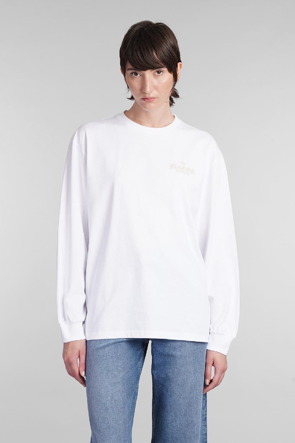 Deliberti Ganni T-shirt in cotone bianco cod. 403456 - Deliberti The Luxury Shopping Shopping Online