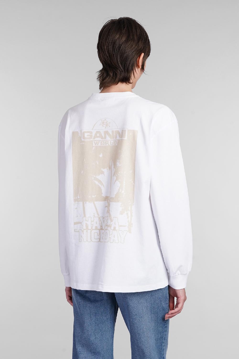 Deliberti Ganni T-shirt in cotone bianco cod. 403456 - Deliberti The Luxury Shopping Shopping Online