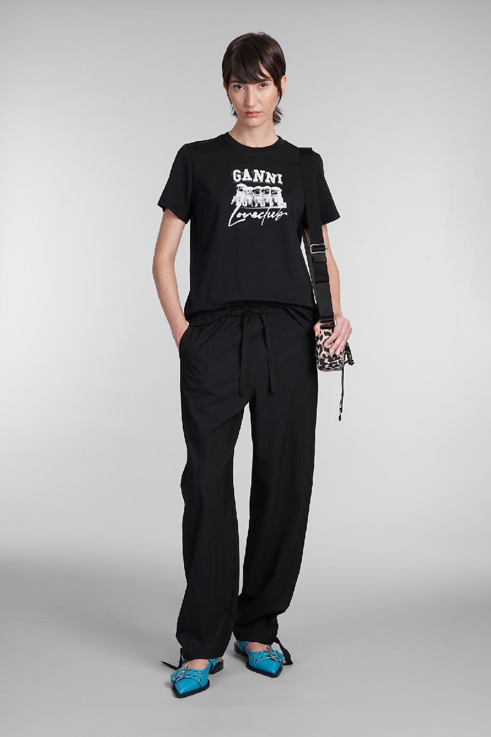 Deliberti Ganni T-shirt in cotone nero cod. 403458 - Deliberti The Luxury Shopping Prezzo Ridotto