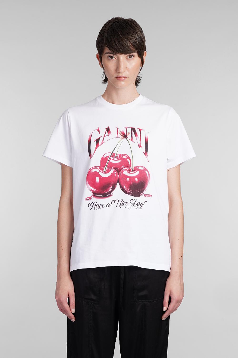 Deliberti Ganni T-shirt in cotone bianco cod. 403422 - Deliberti The Luxury Shopping Economico