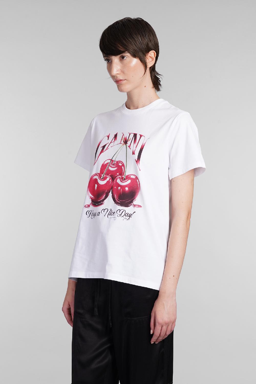 Deliberti Ganni T-shirt in cotone bianco cod. 403422 - Deliberti The Luxury Shopping Economico