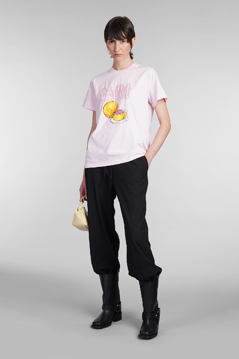 Deliberti Ganni T-shirt in cotone rosa cod. 403423 - Deliberti The Luxury Shopping Online