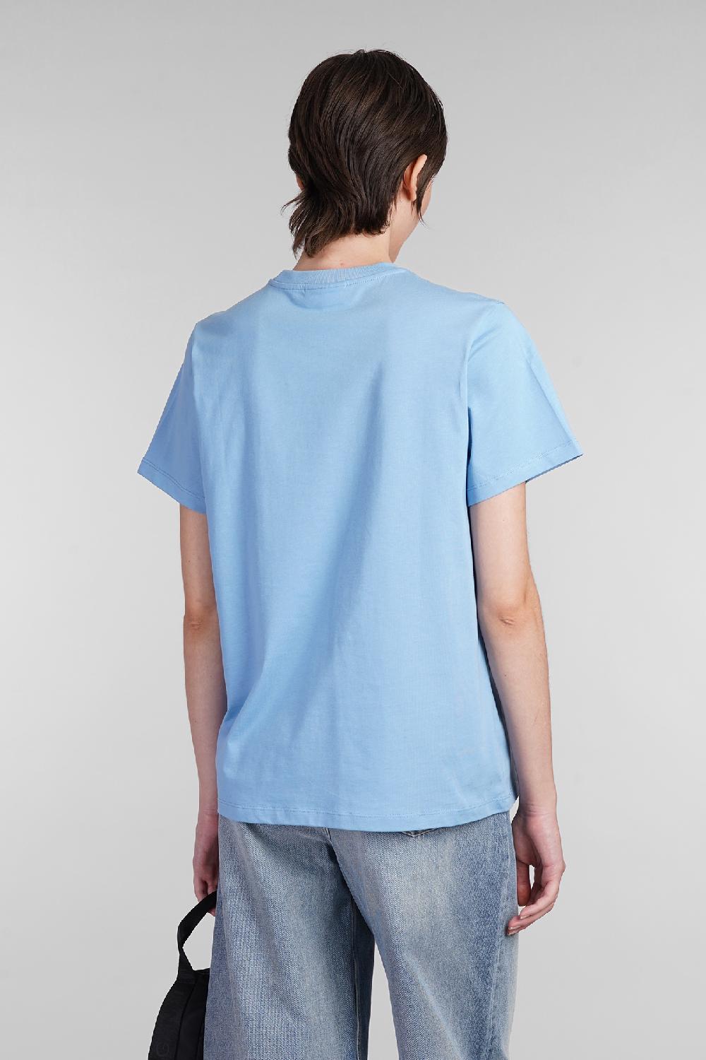 Deliberti Ganni T-shirt in cotone celeste cod. 403424 - Deliberti The Luxury Shopping In Vendita
