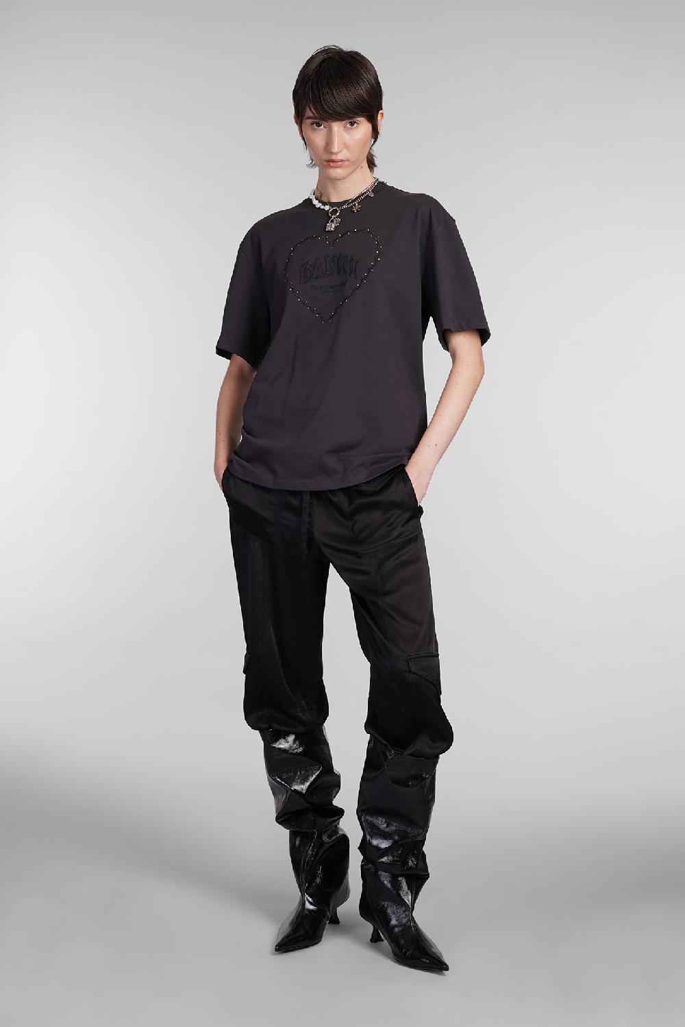 Deliberti Ganni T-shirt in cotone nero cod. 403425 - Deliberti The Luxury Shopping Hotsell