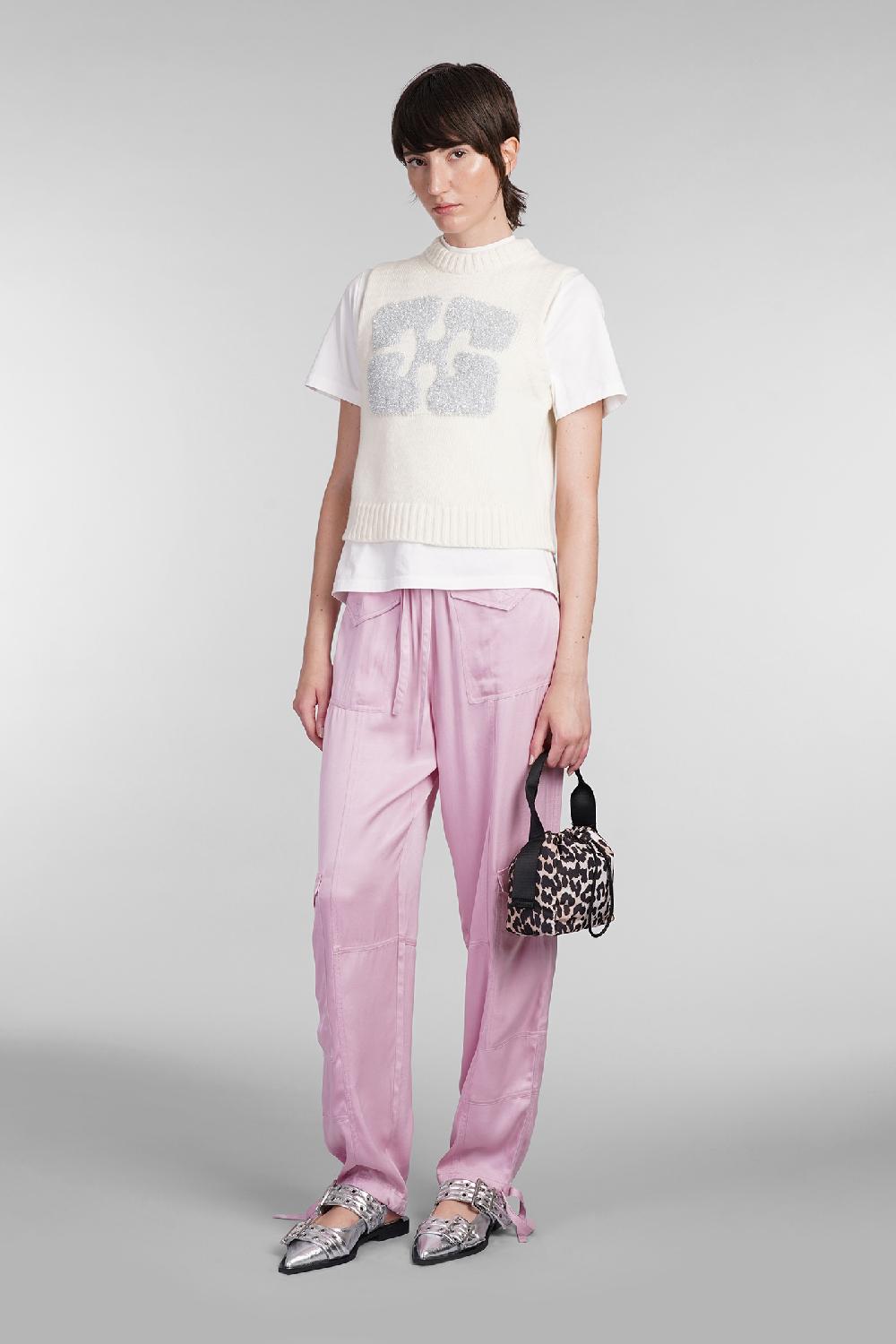 Deliberti Ganni Pantalone in viscosa rosa cod. 403490 - Deliberti The Luxury Shopping Saldi Di Fabbrica