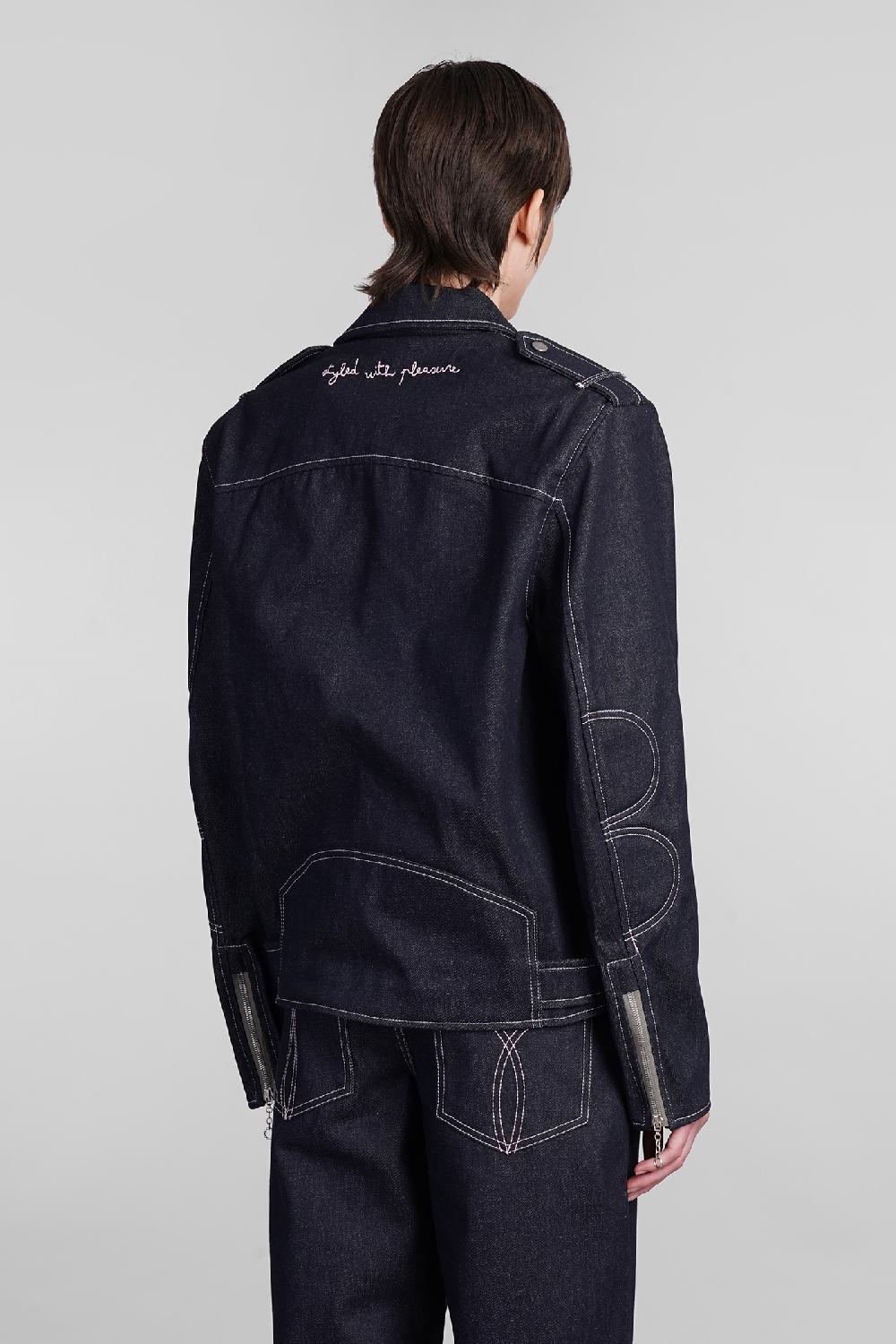 Deliberti Fiorucci Giacca biker in cotone blu cod. 401885 - Deliberti The Luxury Shopping I Più Venduti