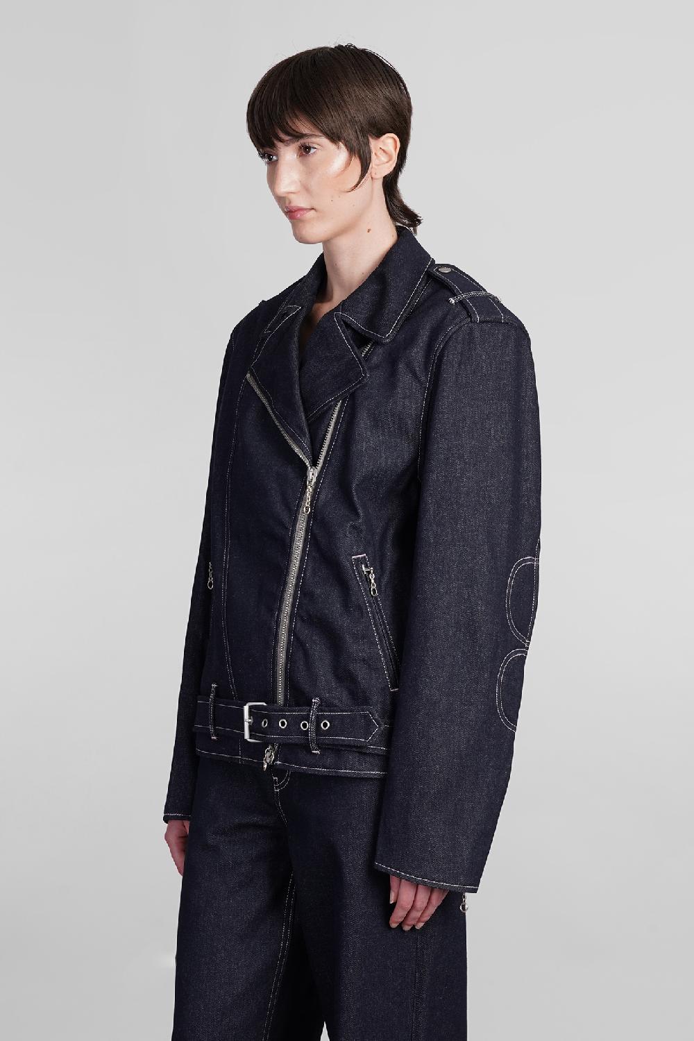 Deliberti Fiorucci Giacca biker in cotone blu cod. 401885 - Deliberti The Luxury Shopping I Più Venduti