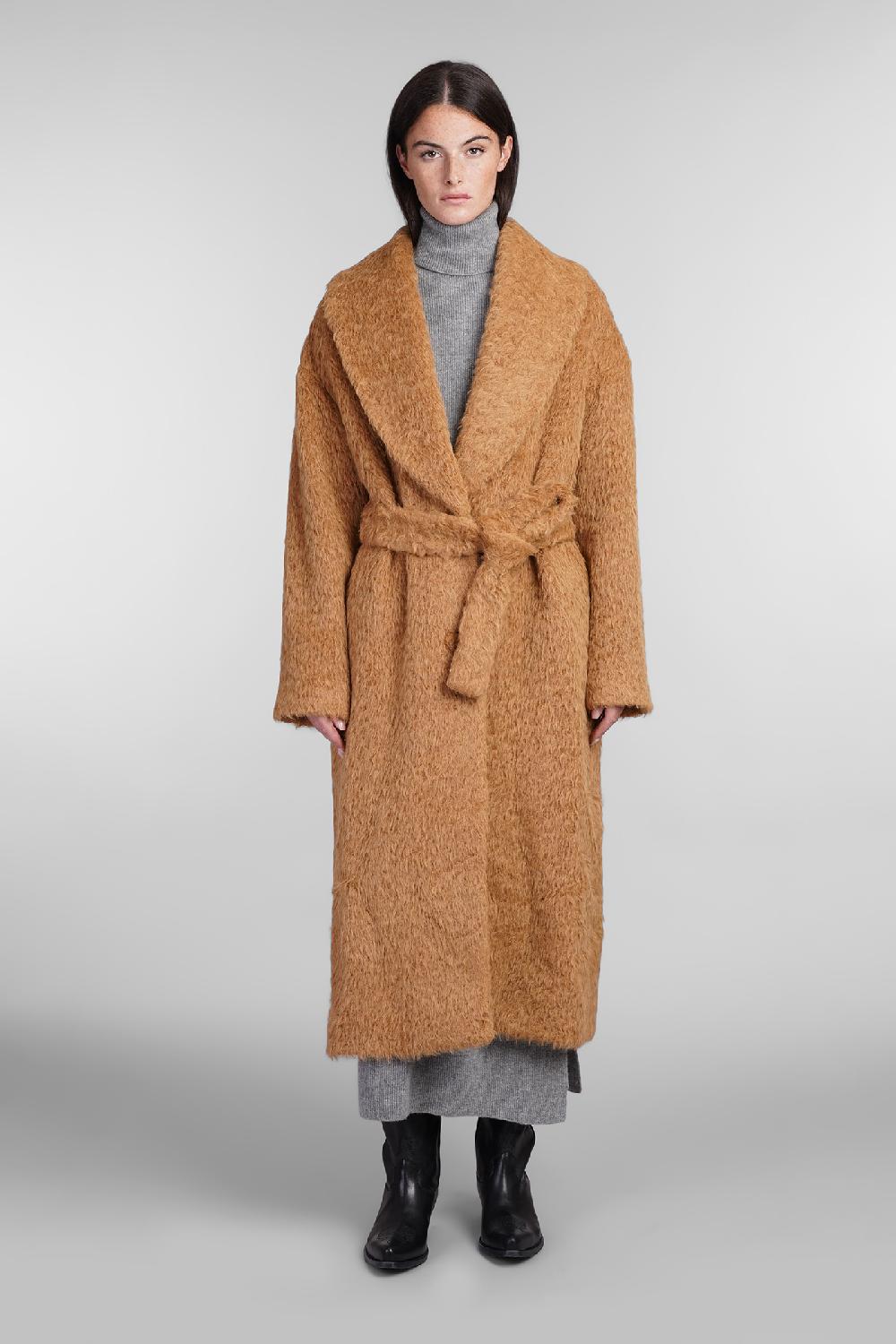 Deliberti Golden Goose Deluxe Brand Cappotto in lana cuoio naturale cod. 404851 - Deliberti The Luxury Shopping
