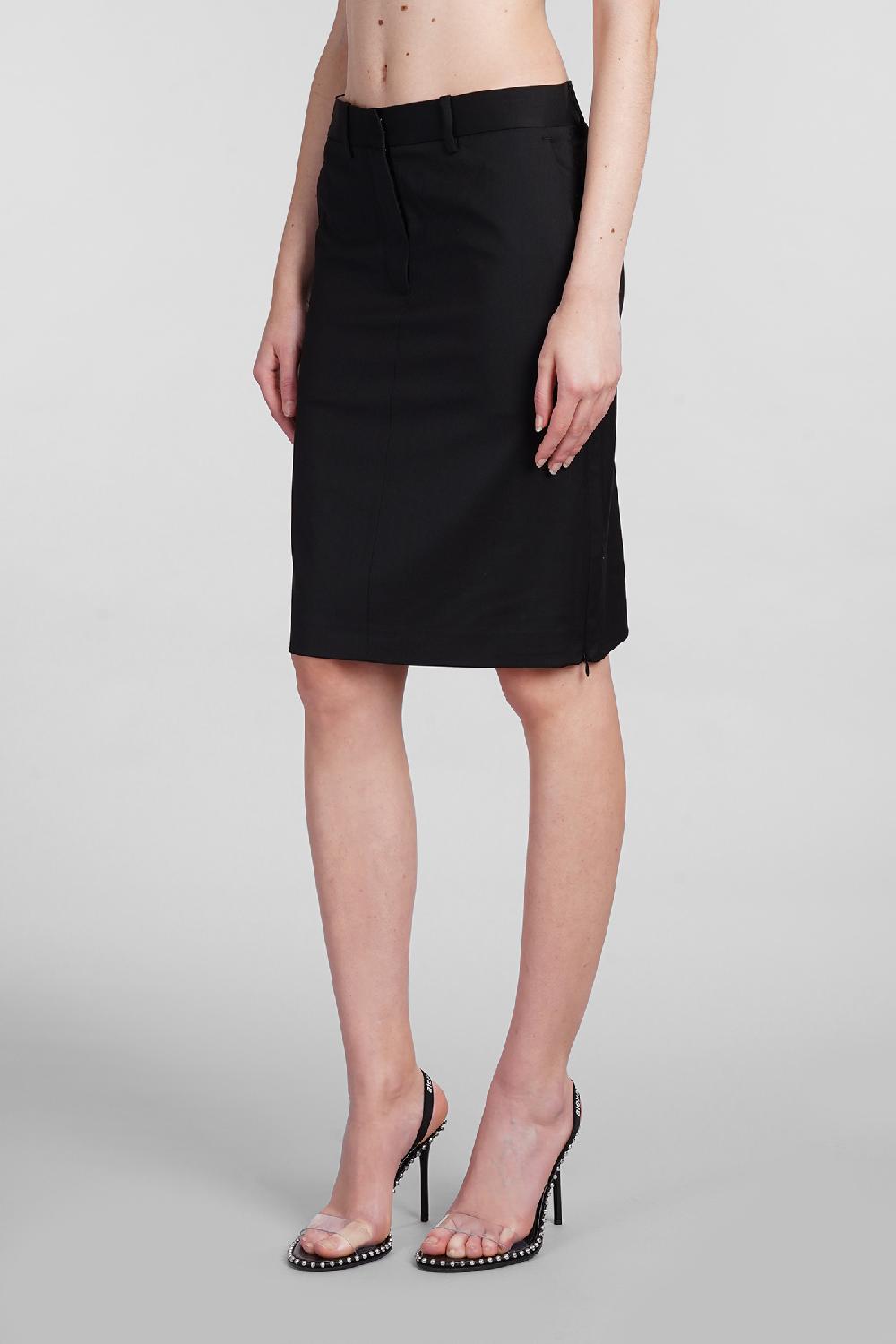 Deliberti Helmut Lang Gonna in lana nera cod. 401642 - Deliberti The Luxury Shopping Vendite Flash