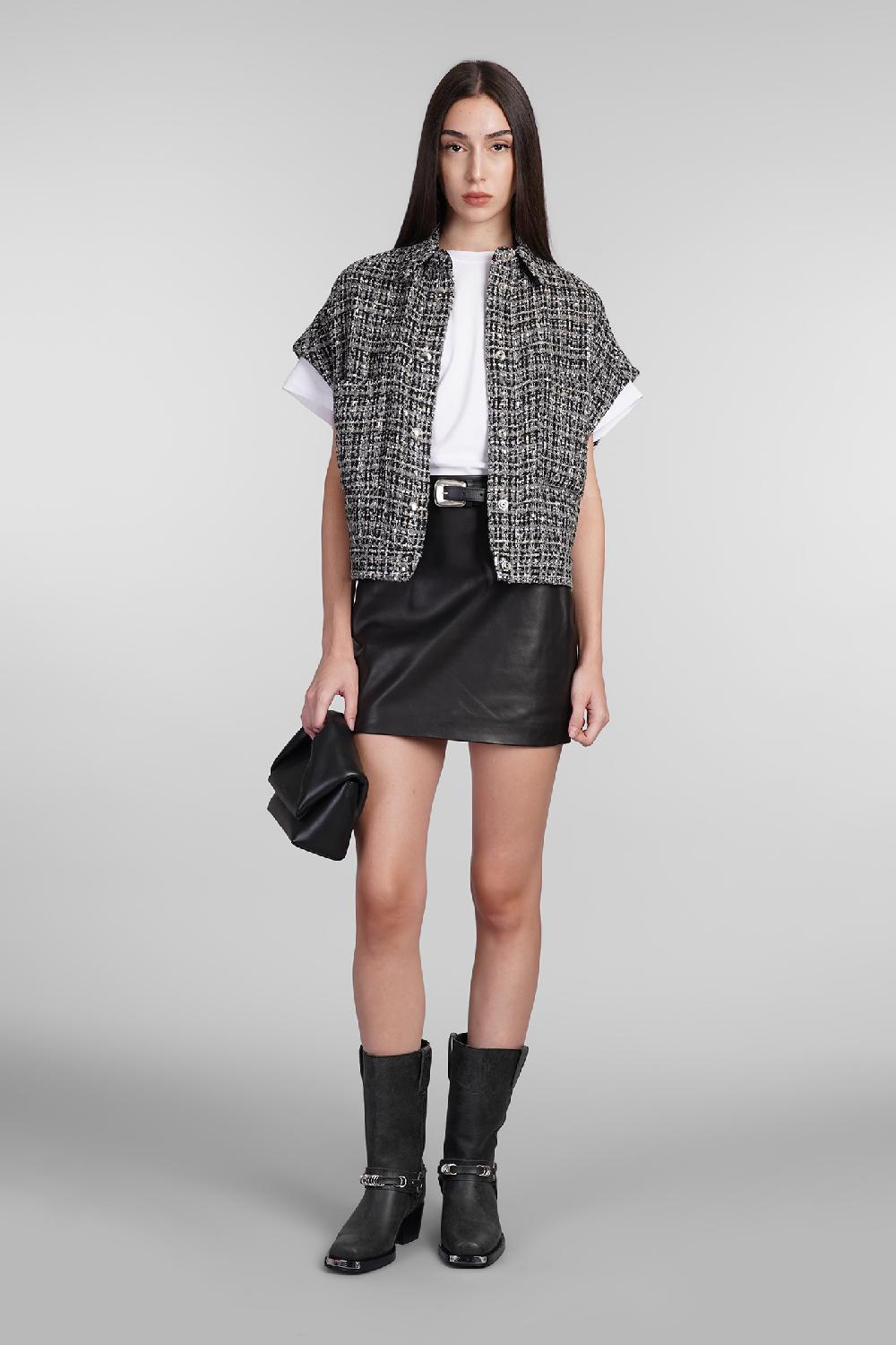 Deliberti Iro Gonna eliou in pelle nera cod. 407116 - Deliberti The Luxury Shopping Black Friday