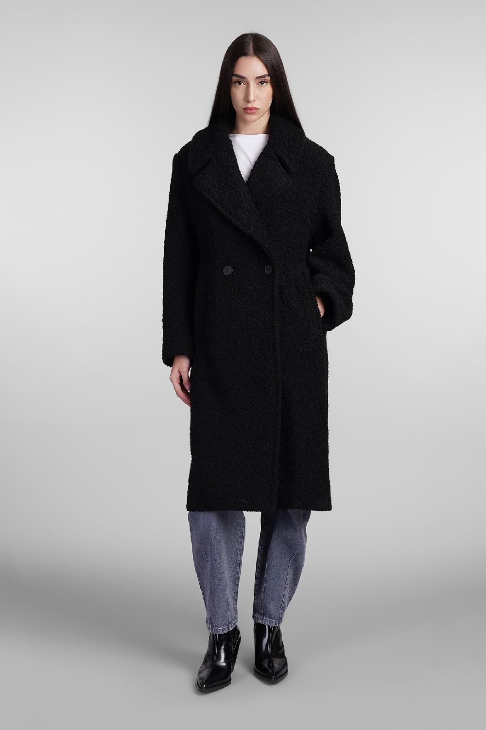 Deliberti Iro Cappotto azelia in lana nera cod. 407118 - Deliberti The Luxury Shopping