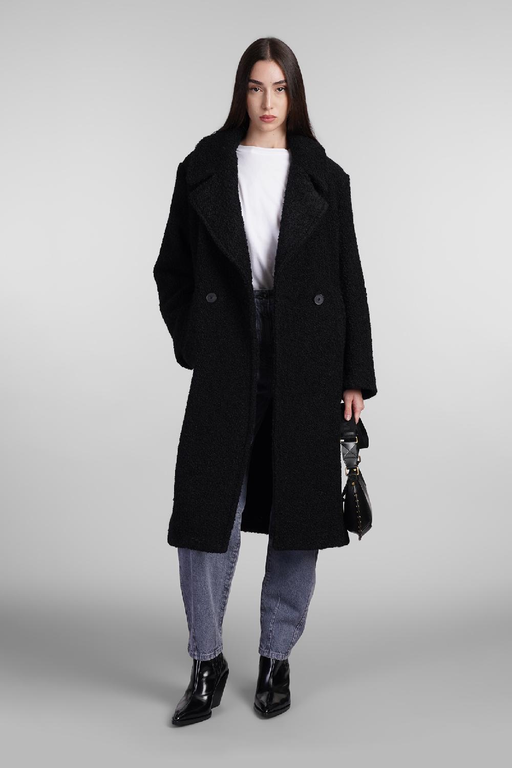 Deliberti Iro Cappotto azelia in lana nera cod. 407118 - Deliberti The Luxury Shopping Offerta natalizia
