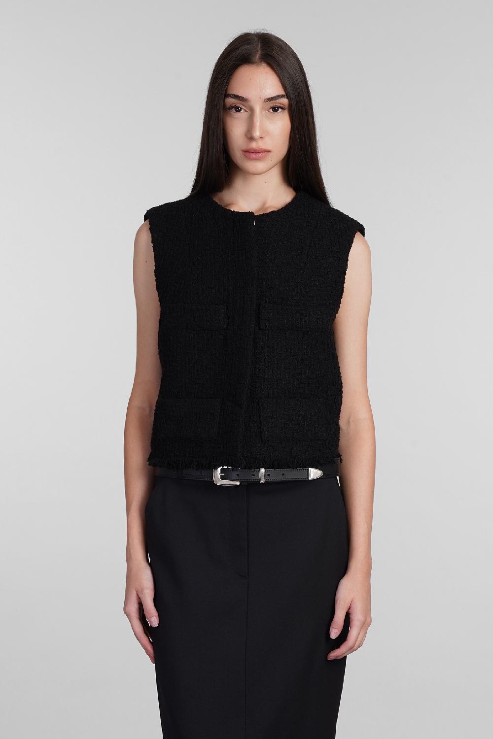 Deliberti Iro Gilet ralphi in poliestere nero cod. 407124 - Deliberti The Luxury Shopping Smaltimento dello stoccaggio
