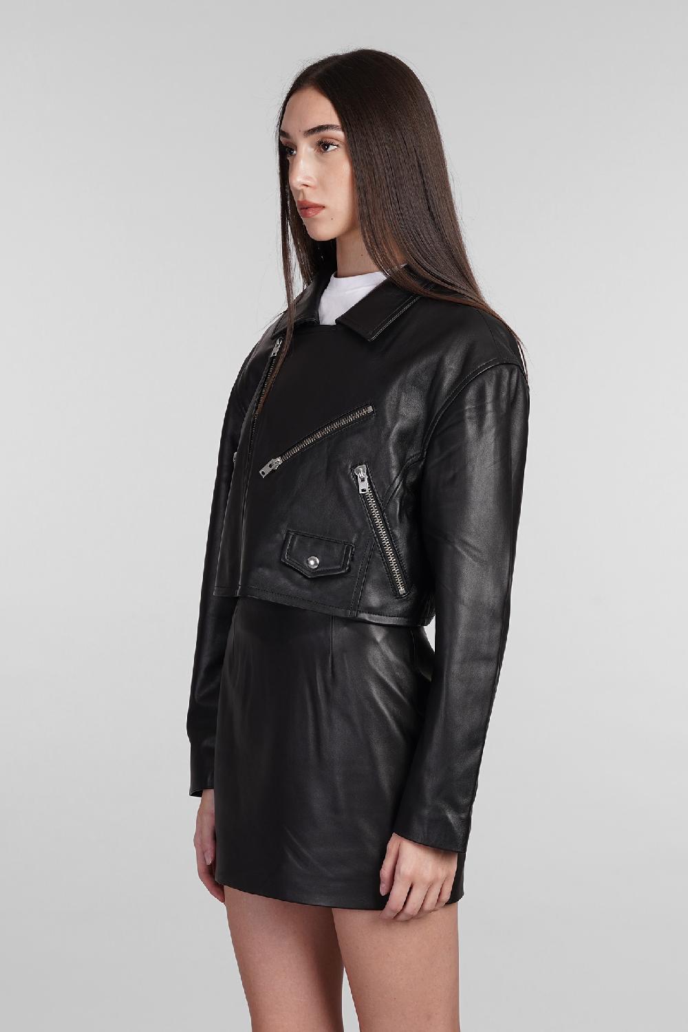 Deliberti Iro Giacca biker castilli in pelle nera cod. 407093 - Deliberti The Luxury Shopping Sconti VIP