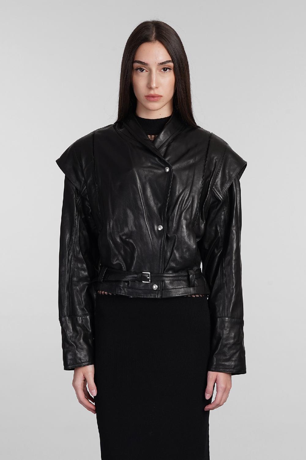 Deliberti Iro Giacca biker yukito in pelle nera cod. 407096 - Deliberti The Luxury Shopping