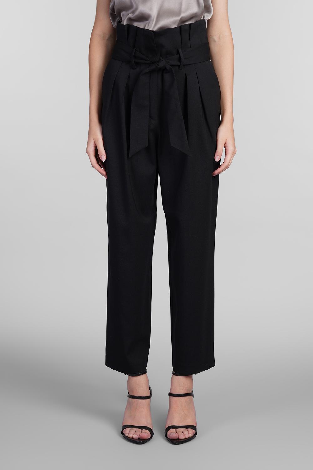 Deliberti Iro Pantalone arrison in lana nera cod. 407105 - Deliberti The Luxury Shopping
