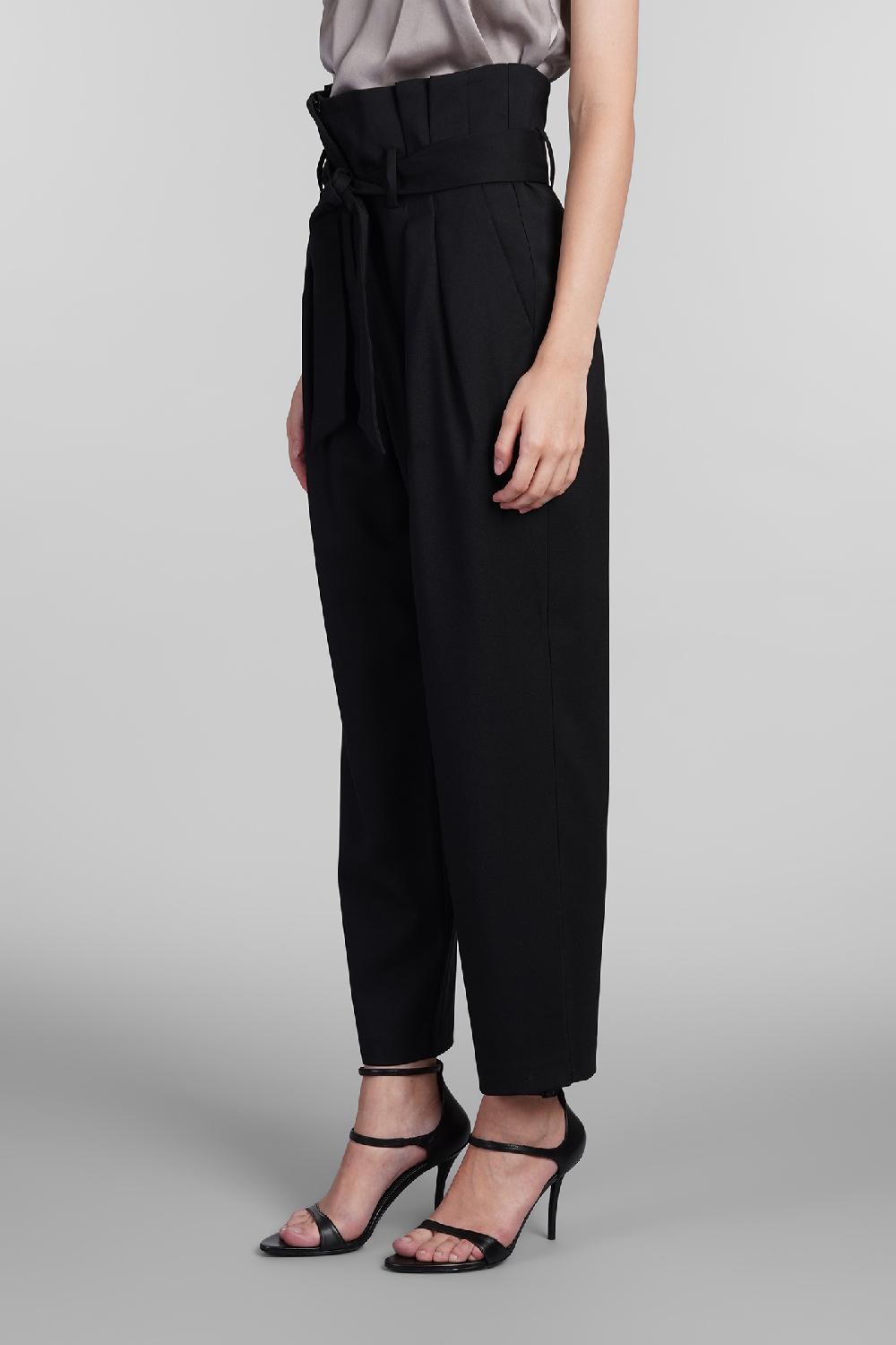 Deliberti Iro Pantalone arrison in lana nera cod. 407105 - Deliberti The Luxury Shopping Fino al 50% di sconto