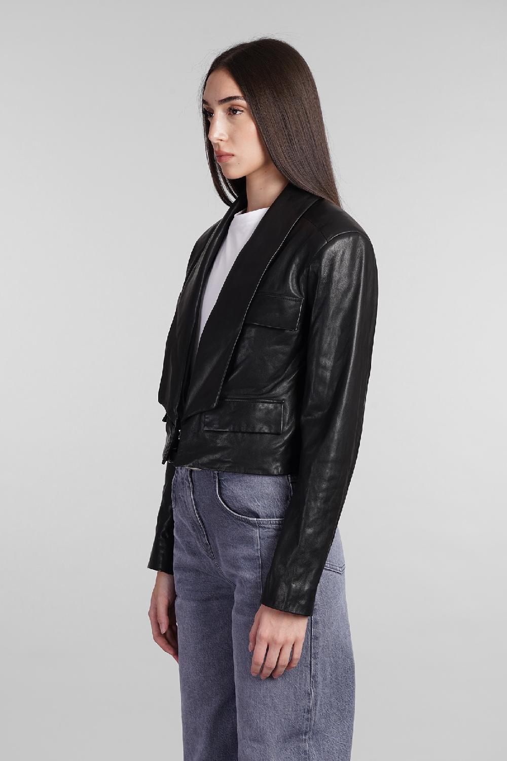 Deliberti Iro Giacca in pelle cybele in pelle nera cod. 407110 - Deliberti The Luxury Shopping Sostegno trimestrale