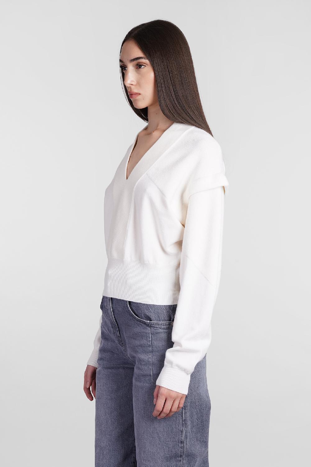 Deliberti Iro Maglia azura in lana beige cod. 407111 - Deliberti The Luxury Shopping Fino al 55% di sconto