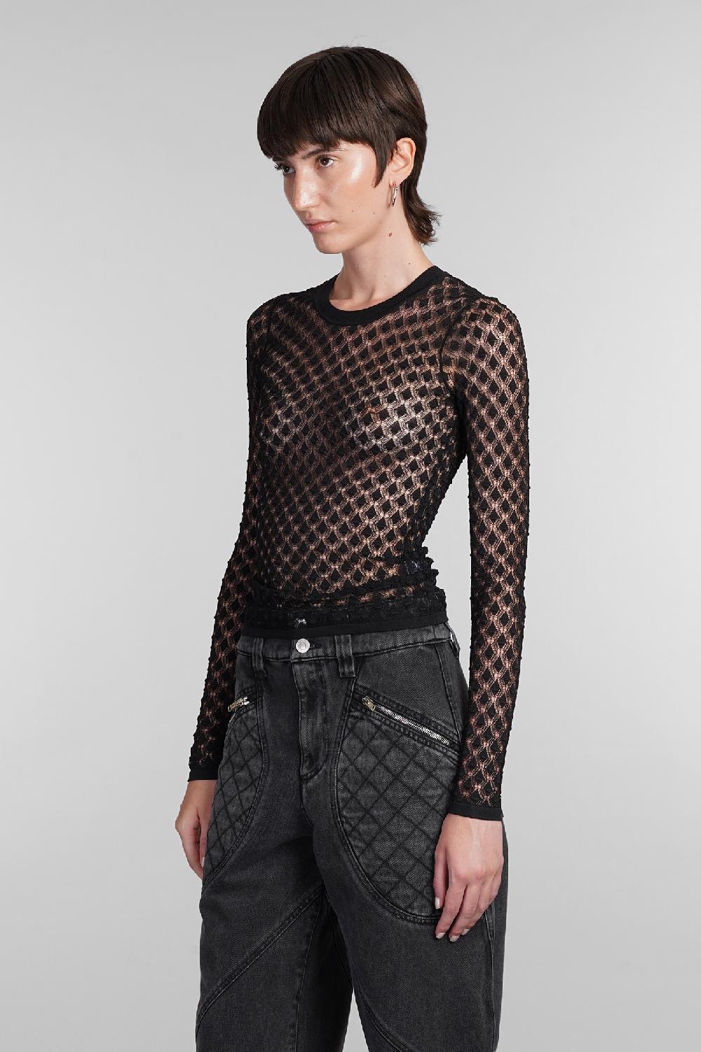 Deliberti Isabel Marant Maglia zavia in poliestere nero cod. 402766 - Deliberti The Luxury Shopping Economico
