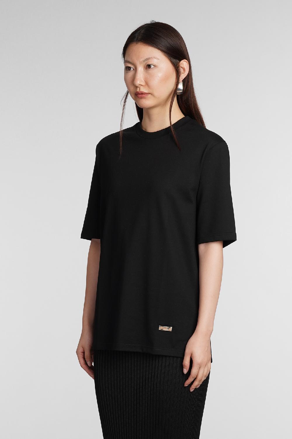 Deliberti Jil Sander T-shirt in cotone nero cod. 381765 - Deliberti The Luxury Shopping Fornitura limitata