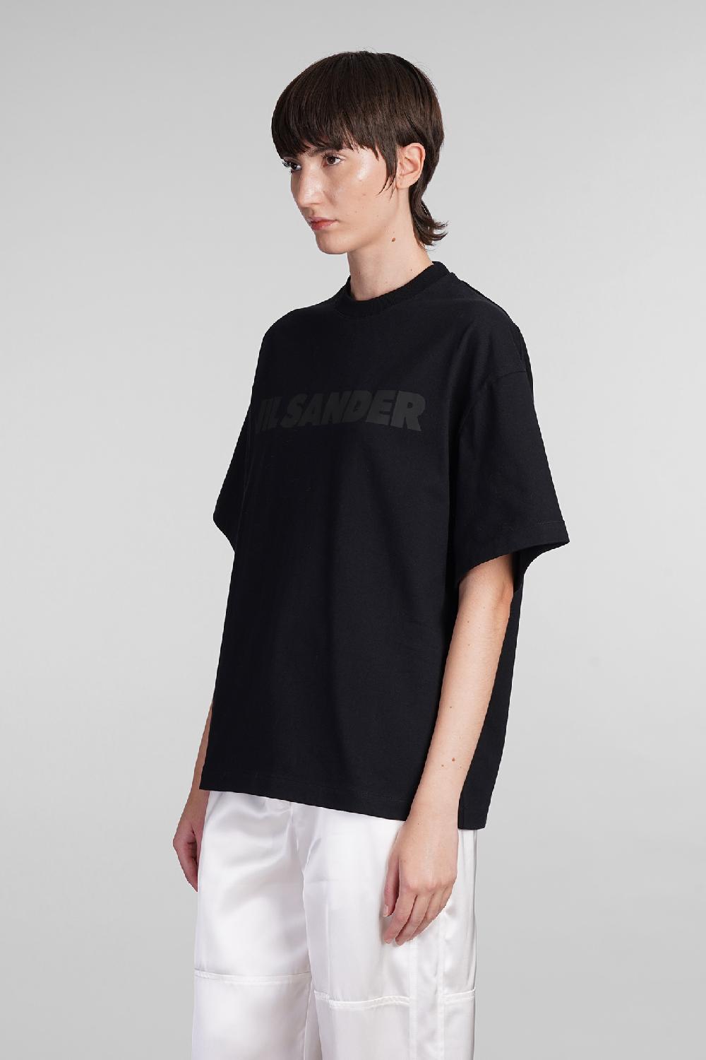 Deliberti Jil Sander T-shirt in cotone nero cod. 405285 - Deliberti The Luxury Shopping Offerta Pasqua