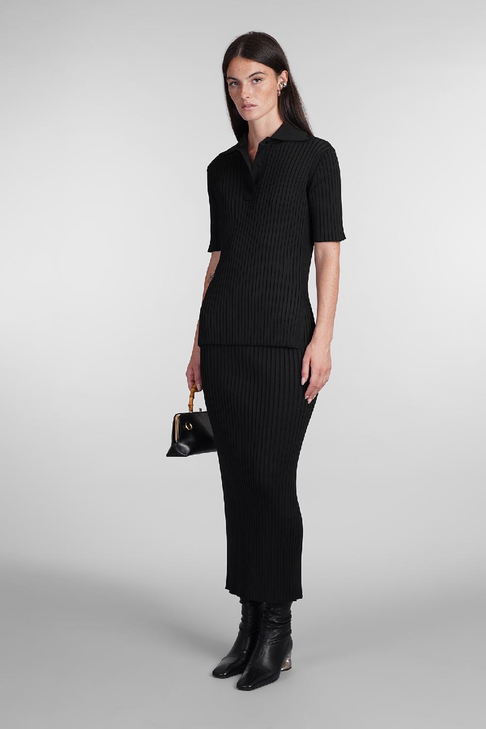 Deliberti Jil Sander Polo in viscosa nera cod. 404780 - Deliberti The Luxury Shopping Offerte stagionali