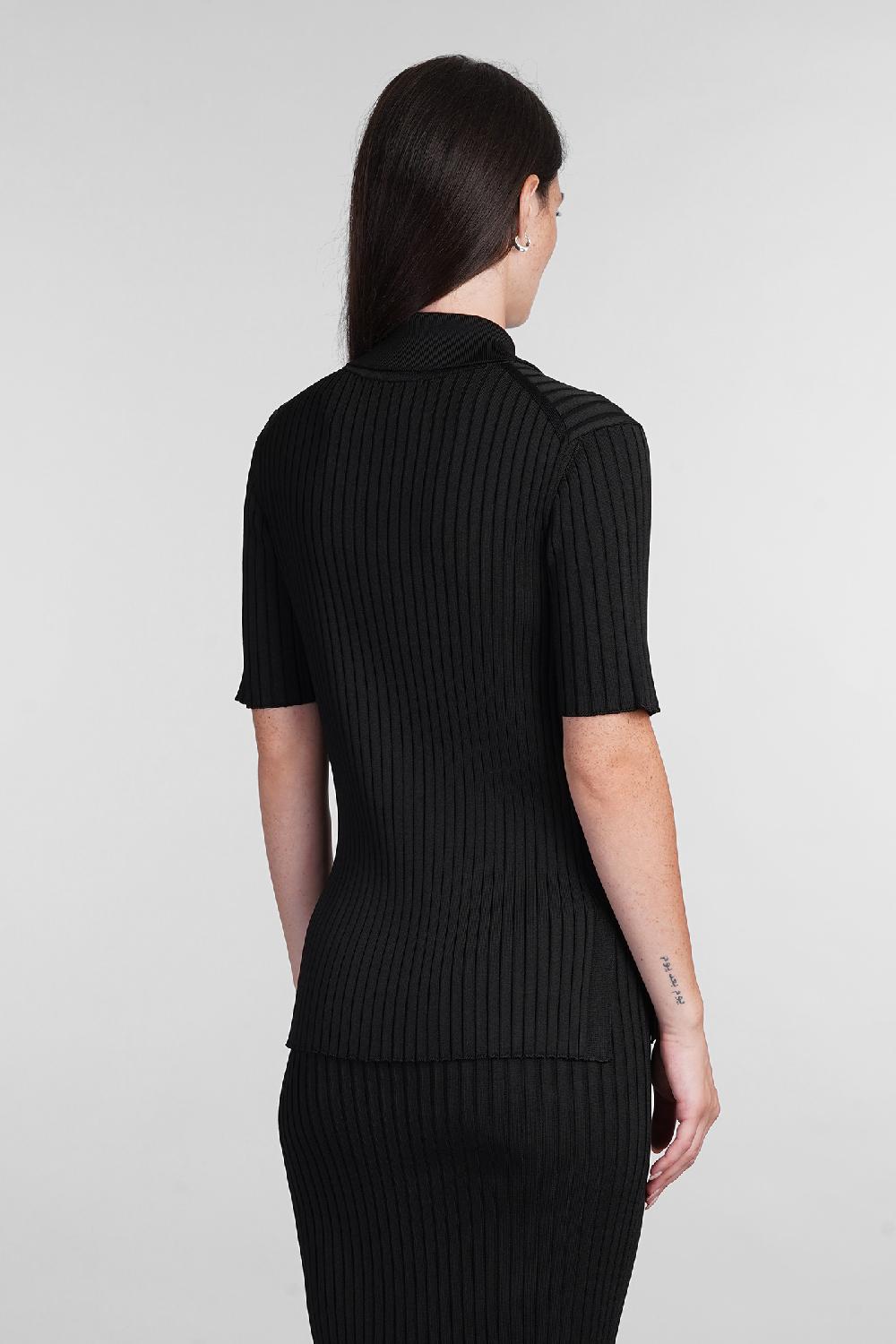 Deliberti Jil Sander Polo in viscosa nera cod. 404780 - Deliberti The Luxury Shopping Offerte stagionali