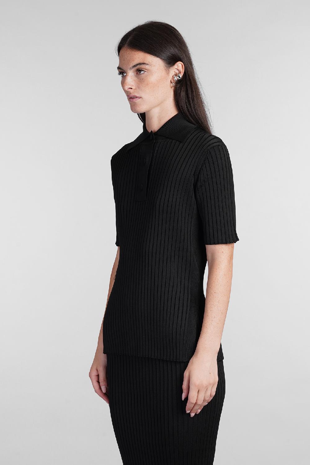 Deliberti Jil Sander Polo in viscosa nera cod. 404780 - Deliberti The Luxury Shopping Offerte stagionali