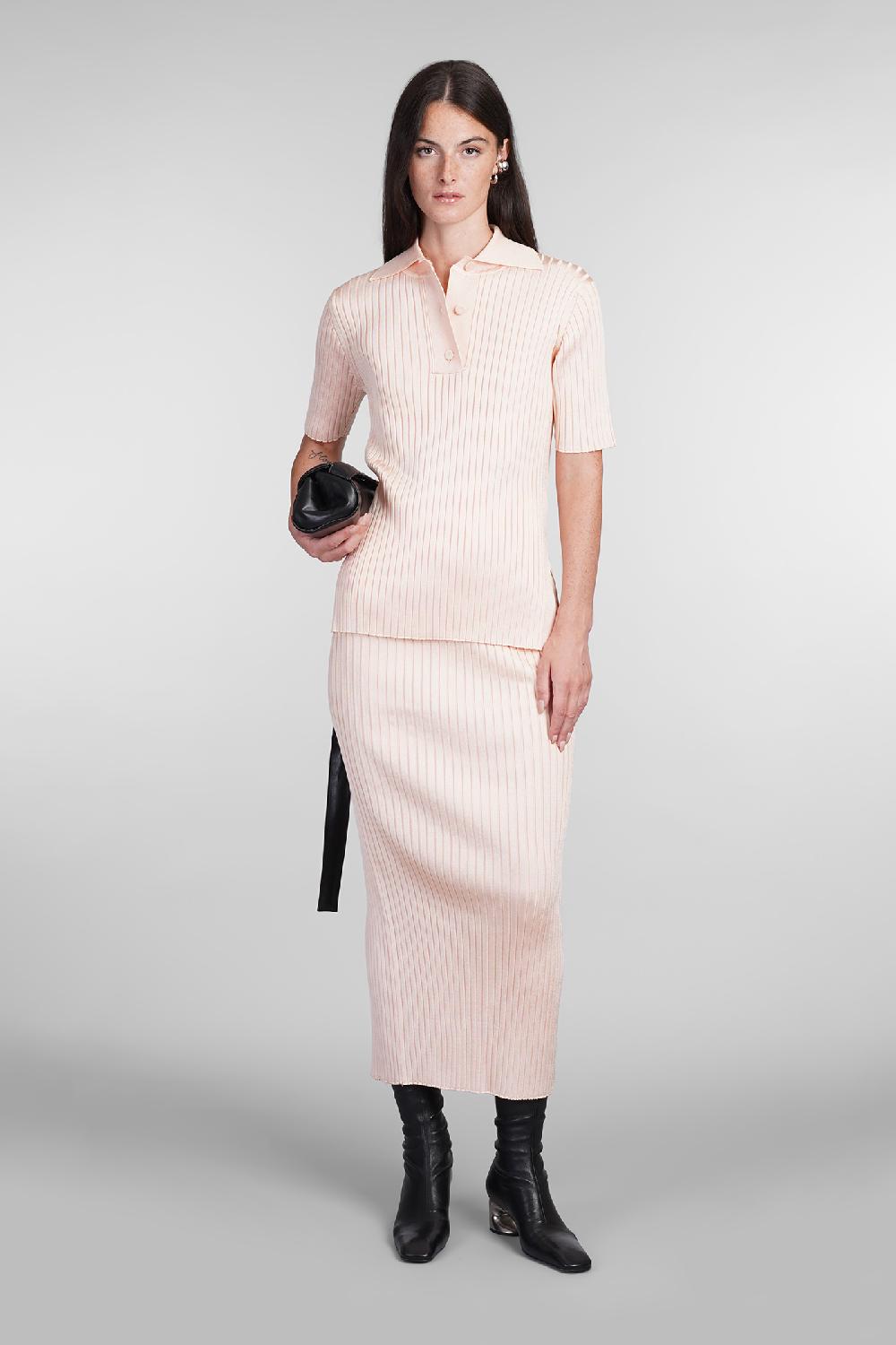 Deliberti Jil Sander Polo in viscosa rosa cod. 404781 - Deliberti The Luxury Shopping Liquidazione