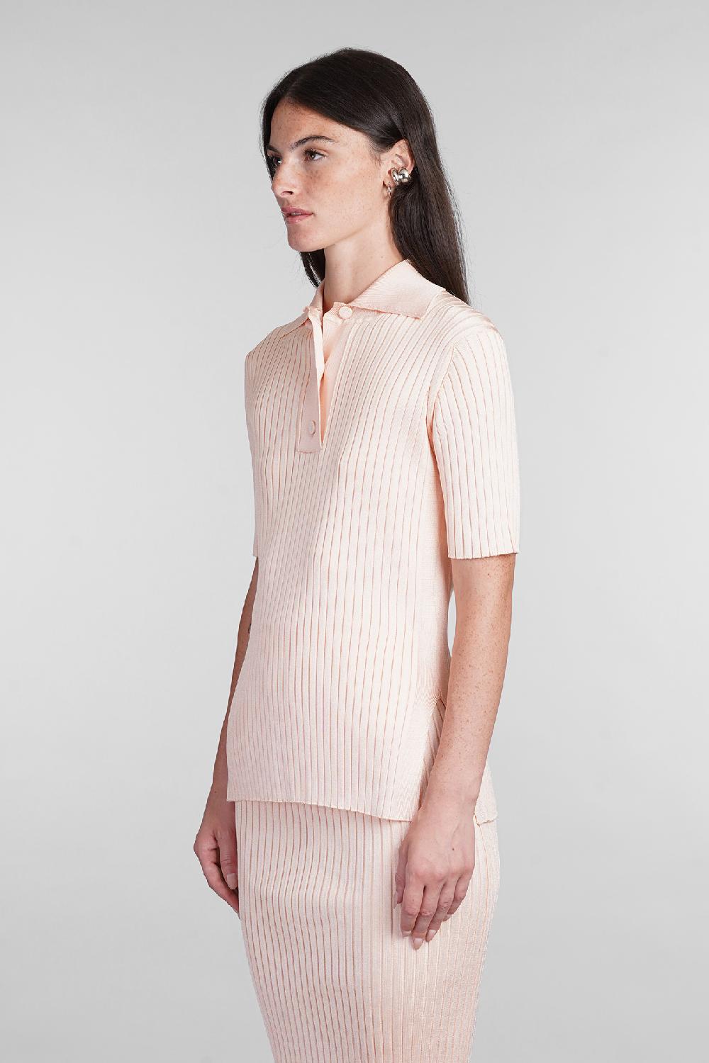 Deliberti Jil Sander Polo in viscosa rosa cod. 404781 - Deliberti The Luxury Shopping Liquidazione