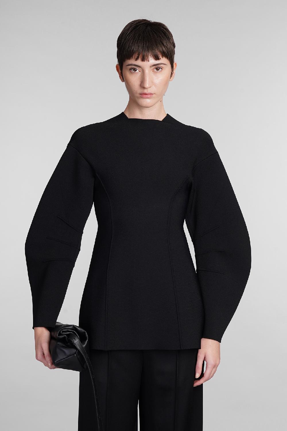 Deliberti Jil Sander Maglia in viscosa nera cod. 410028 - Deliberti The Luxury Shopping Fino al 50% di sconto
