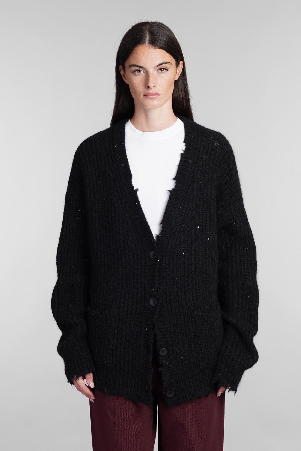 Deliberti Laneus Cardigan in lana nera cod. 404474 - Deliberti The Luxury Shopping Limitato a 3 giorni