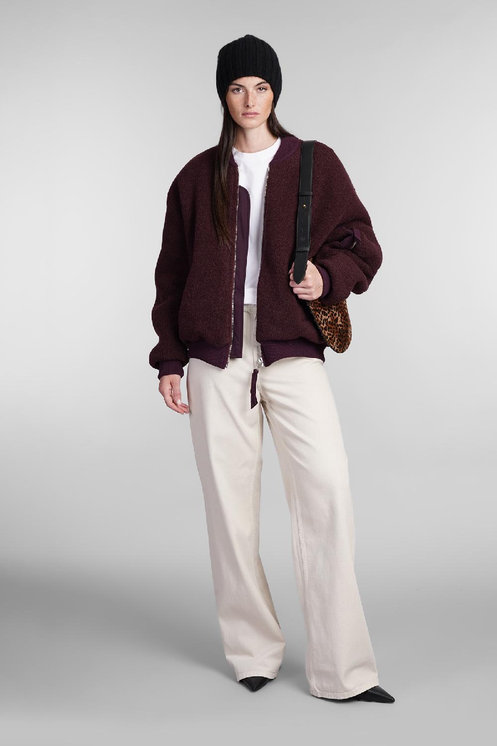Deliberti Laneus Bomber in lana bordeaux cod. 404476 - Deliberti The Luxury Shopping Black Friday Prezzi