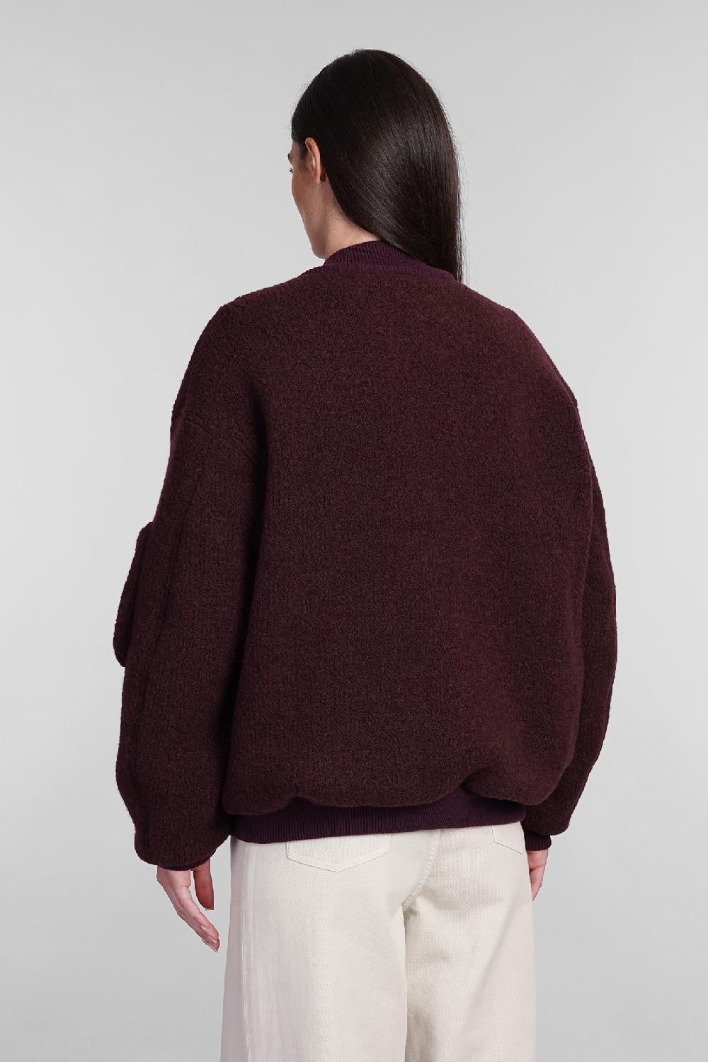 Deliberti Laneus Bomber in lana bordeaux cod. 404476 - Deliberti The Luxury Shopping Black Friday Prezzi