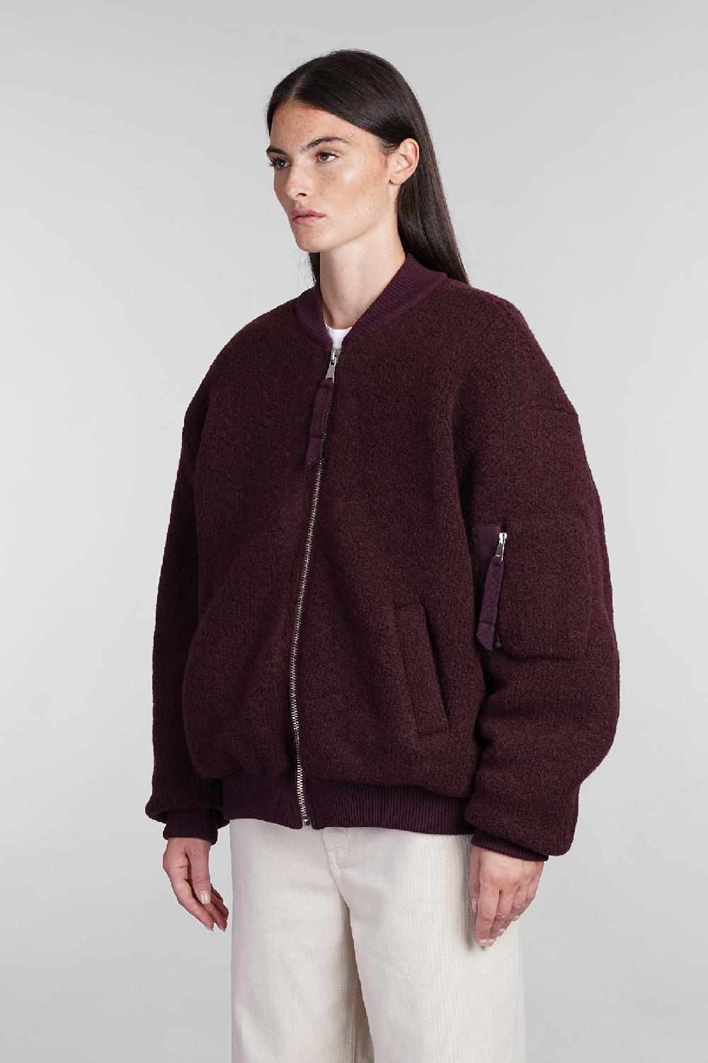 Deliberti Laneus Bomber in lana bordeaux cod. 404476 - Deliberti The Luxury Shopping Black Friday Prezzi