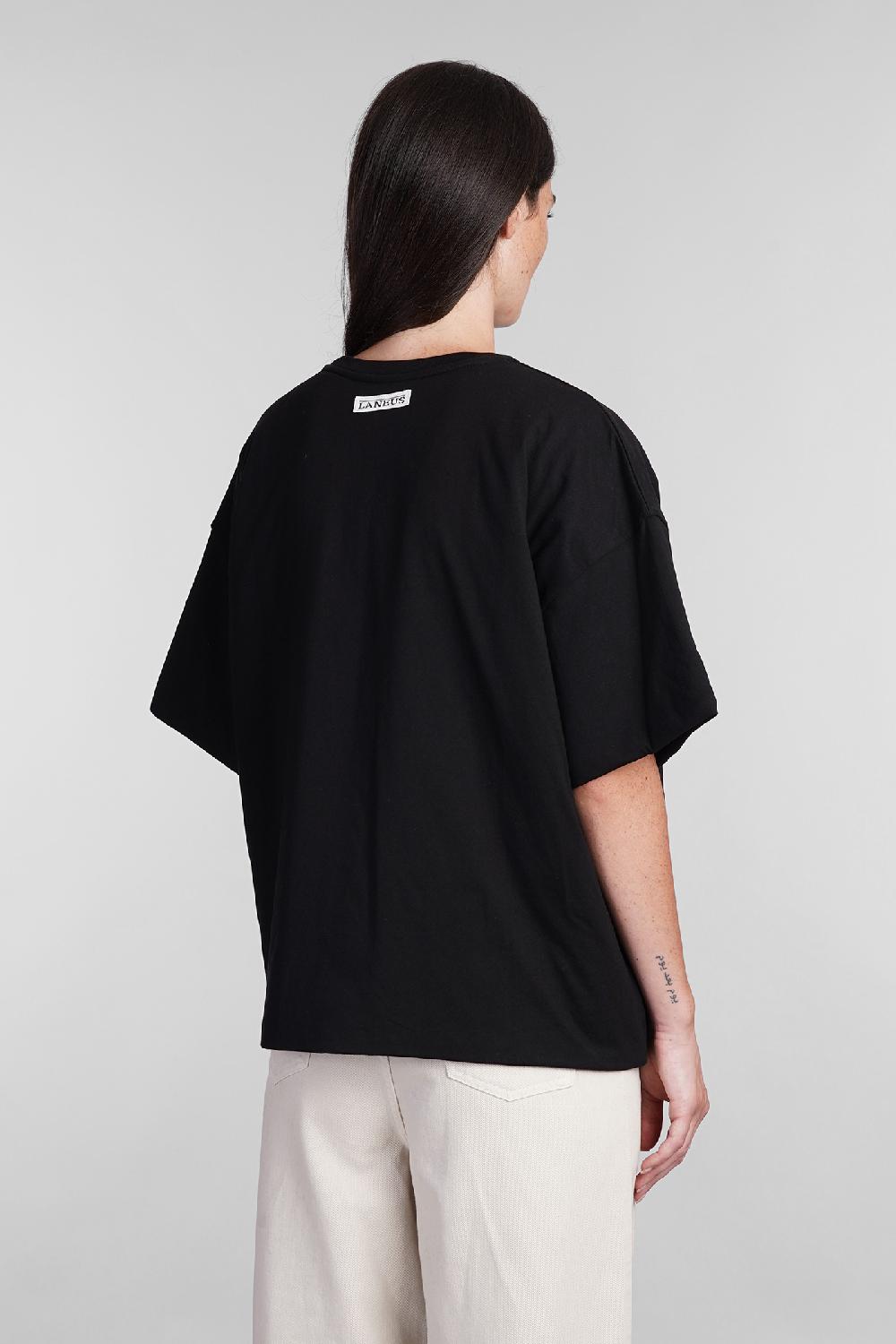 Deliberti Laneus T-shirt in cotone nero cod. 404478 - Deliberti The Luxury Shopping Duty-free