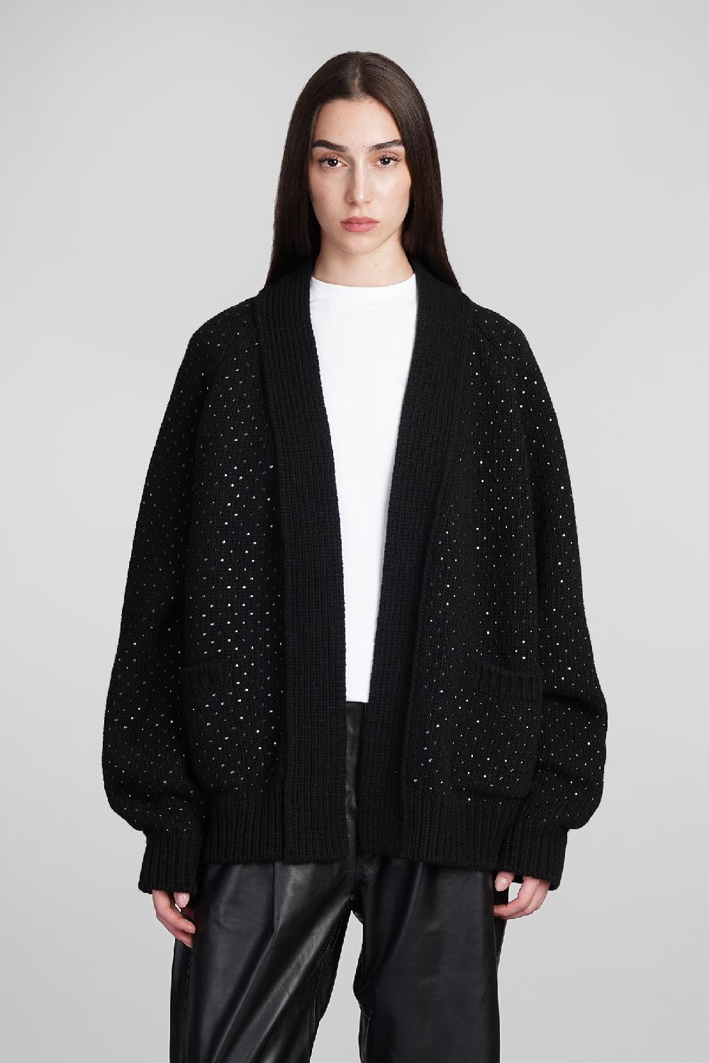 Deliberti Laneus Cardigan in lana nera cod. 409123 - Deliberti The Luxury Shopping Promozione