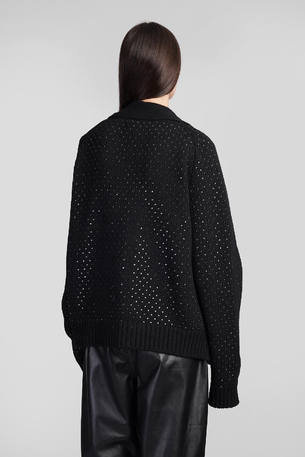Deliberti Laneus Cardigan in lana nera cod. 409123 - Deliberti The Luxury Shopping Promozione