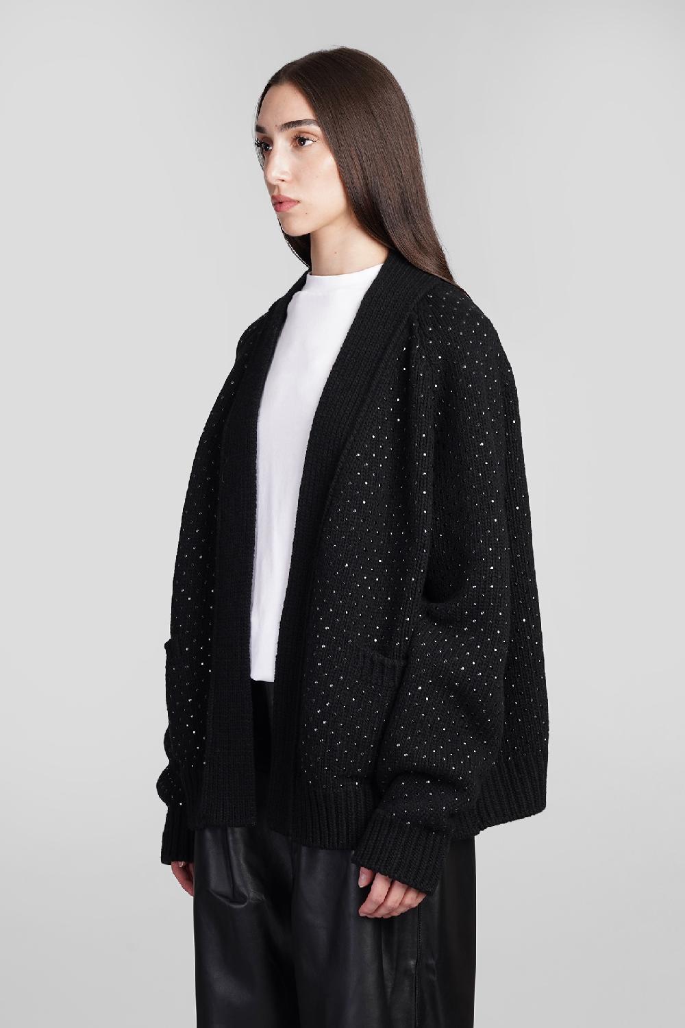Deliberti Laneus Cardigan in lana nera cod. 409123 - Deliberti The Luxury Shopping Promozione